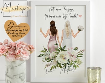Gift Would you like to be my Maid of Honor Bridesmaid | Gift idea best friend girlfriends | Wedding Wedding | flower