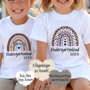 6 rainbows | T-shirt baby body iron-on image kindergarten child personalized name | Kita child gift girl boy | Children's shirt for crèche child