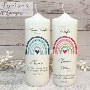 Christening candle different designs! | Candle Baptism Godfather Godfather Candle | name date christening image graphic | Boys Girls | Rainbow Colorful