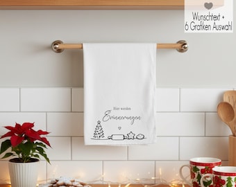 Christmas tea towel with saying and fineline graphic | Christmas kitchen towel | Christmas kitchen decoration | Gift for mom, grandma & family