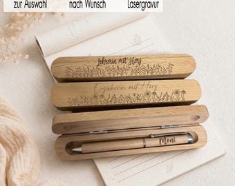 Personalized Ballpoint Pen Gift Set for Kindergarten Teacher, Farewell Gift, Thank You Gift | Wooden Gift Box, Engraved Pen, Personalized Wooden Case