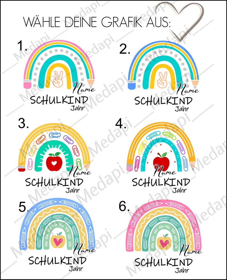 T-Shirt Schulkind 2024 Regenbogen Bunt Einschulung Erstklässler Einschulungsshirt Erster Schultag Schulanfang Mädchen Junge mit Namen Bild 2