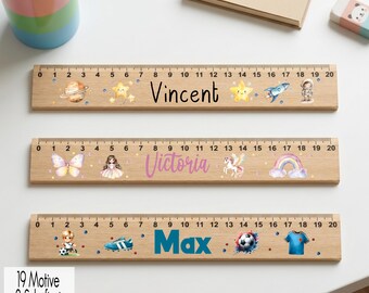 Personalized wooden ruler for children, ruler with name – for boys & girls | Back to school gift, school cone filler, first day of school, schoolchild