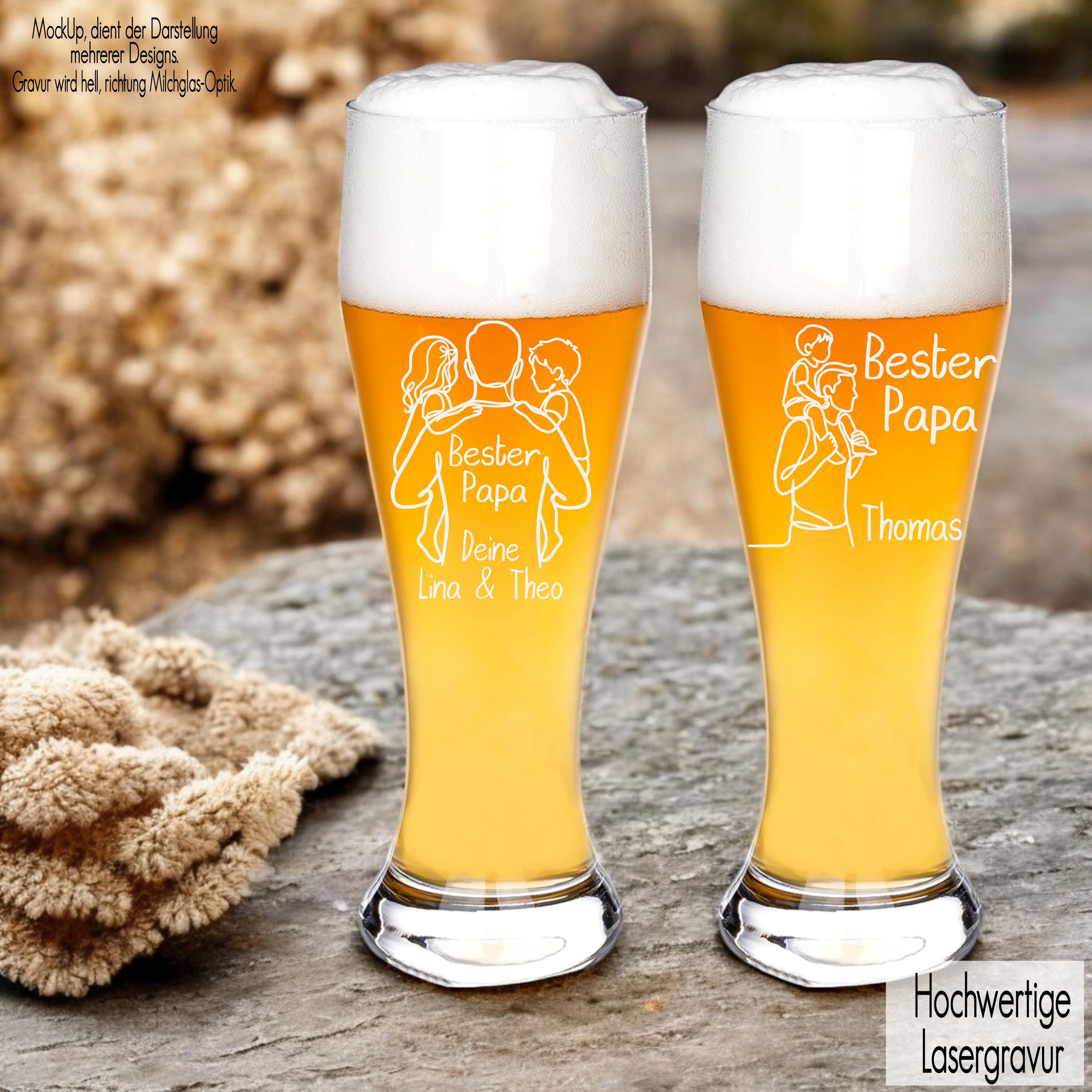 Modern beer glasses