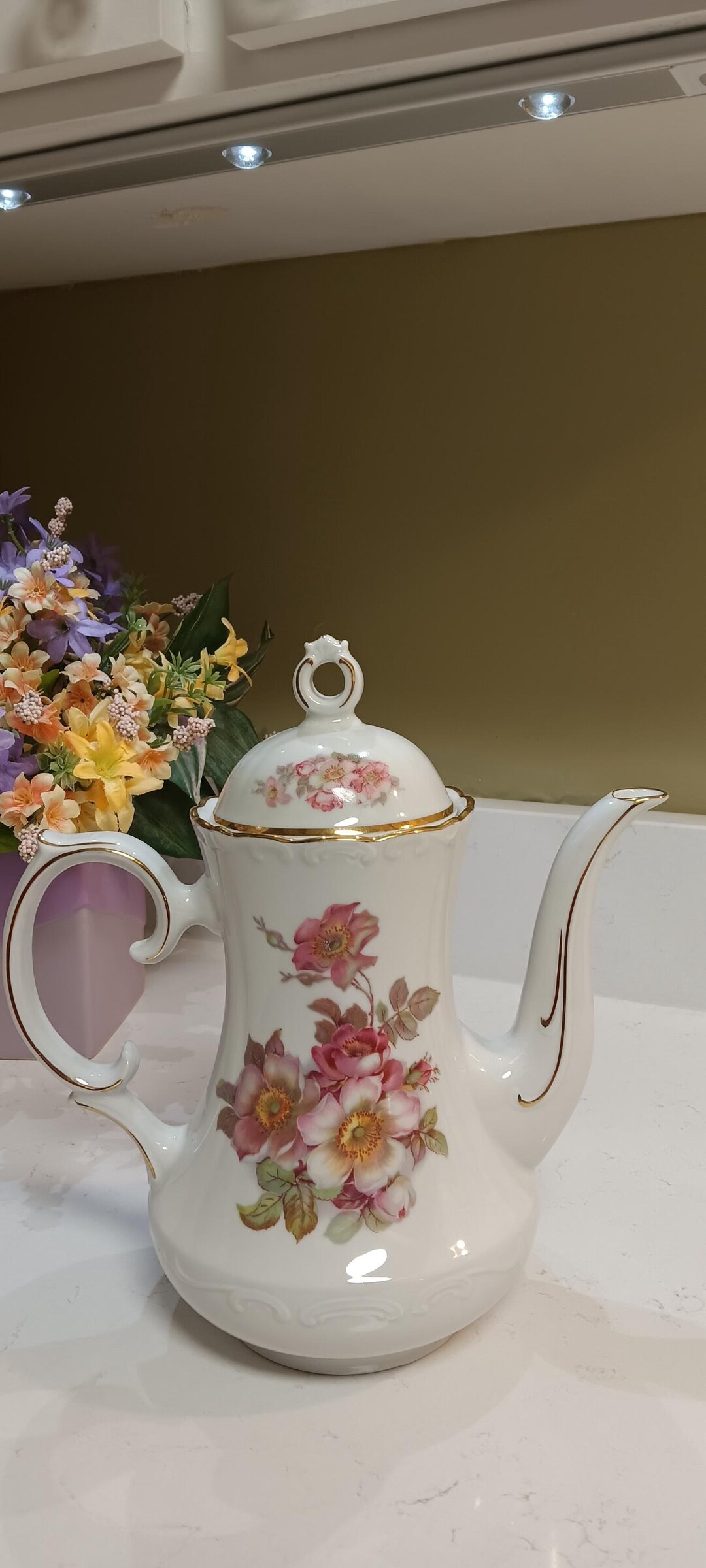Schumann Briar Rose - 10" Coffee / Tea Pot - Gold Trim - Etsy