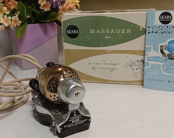 oster handheld vibrating massager Vintage OSTER DUO MASSAGER 205-01 Vibrator Pulsation Original Box 5  Attachments main image 0