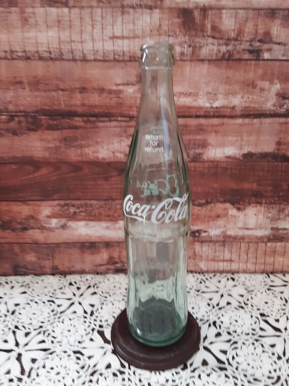 Vintage Cocacola 16 Oz Green Glass Bottle Etsy