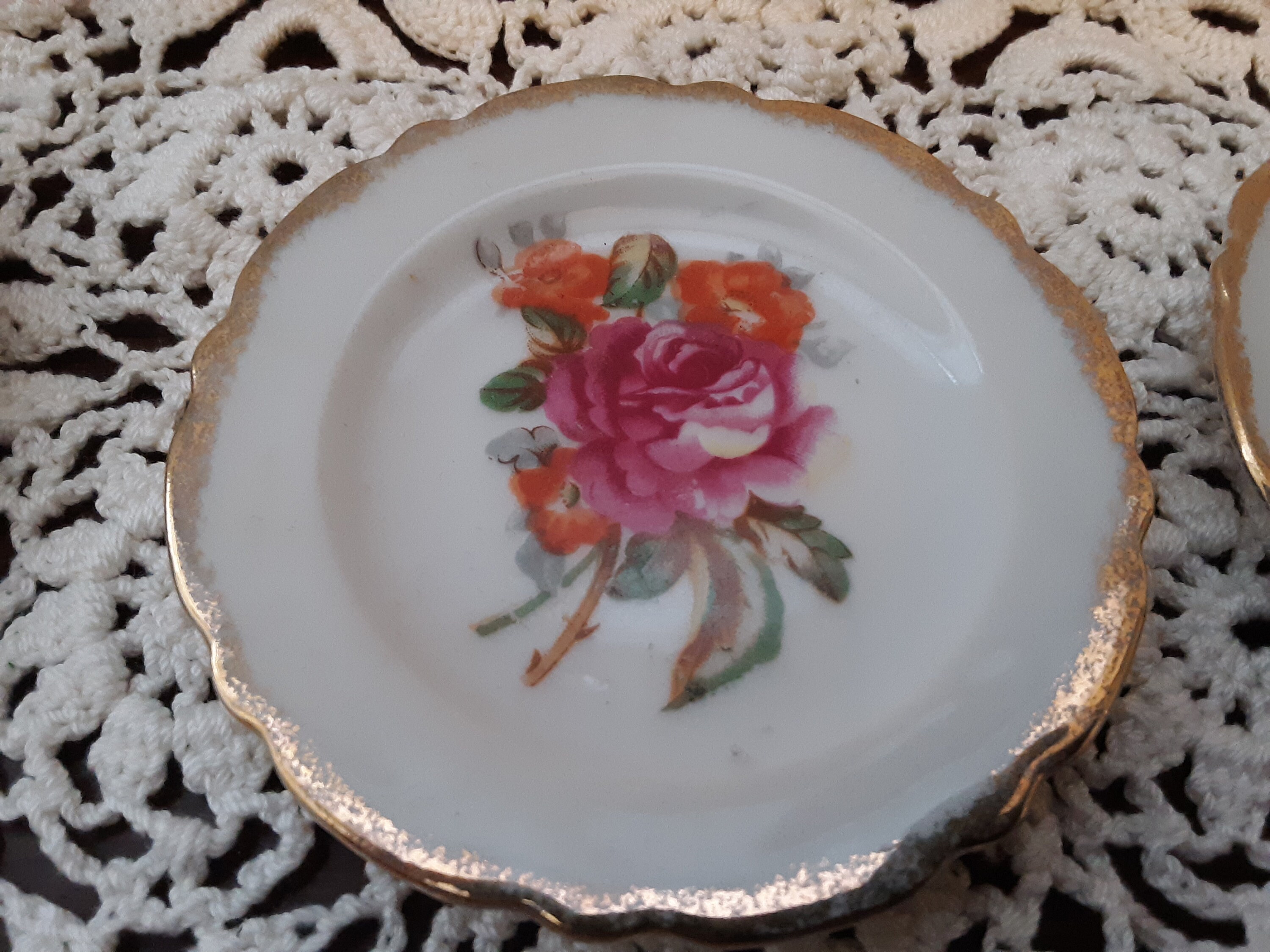 Clearance Sale 6 Vintage Butter Plates Hand Painted Etsy