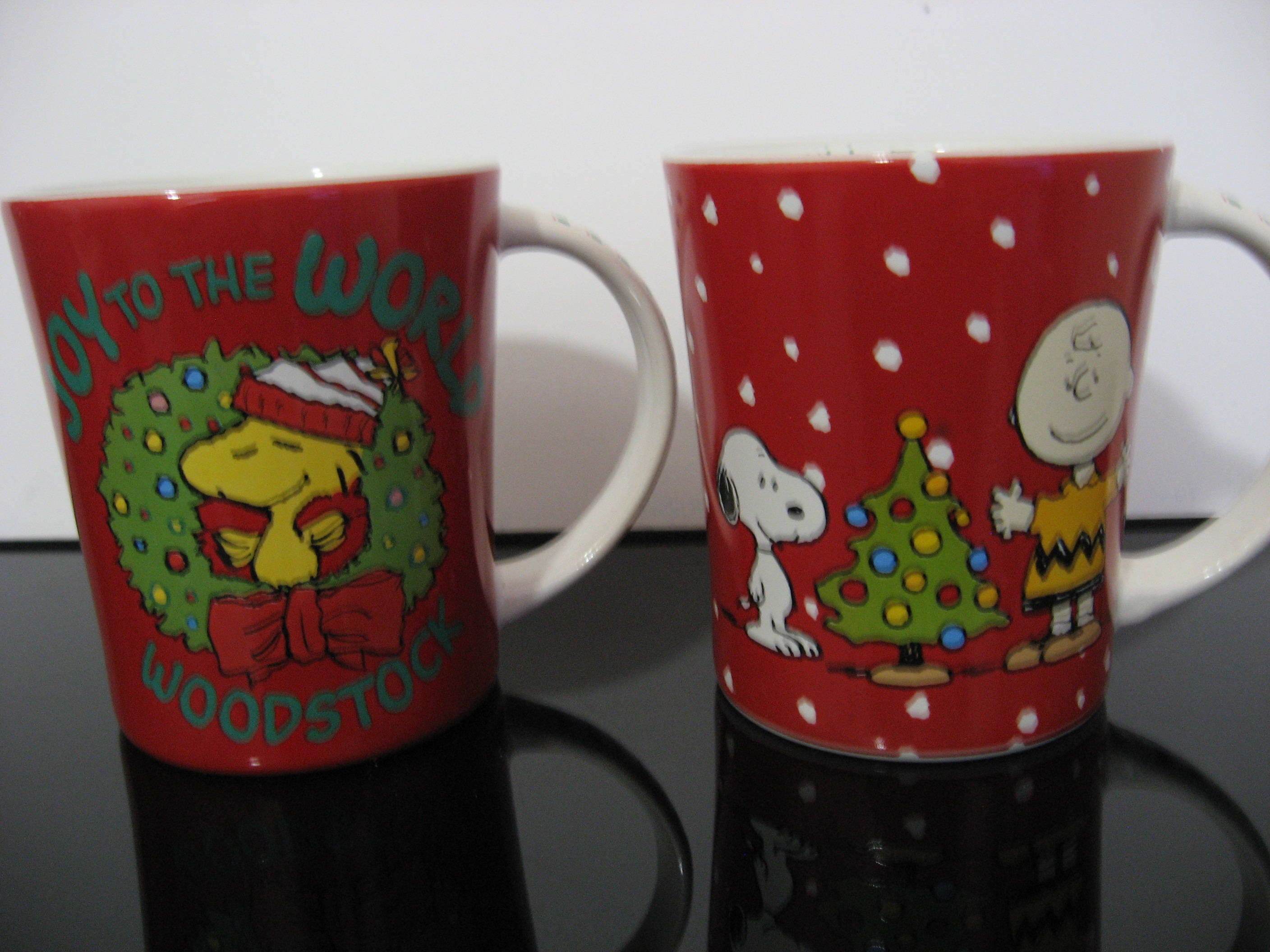 Peanuts Gang 2 Christmas Mugs Charlie Brown & Snoopy and Etsy