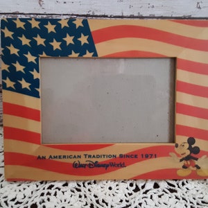 Vintage 1980's Disney Mickey Mouse 8.5 x 6.5 Wood Picture Frame
