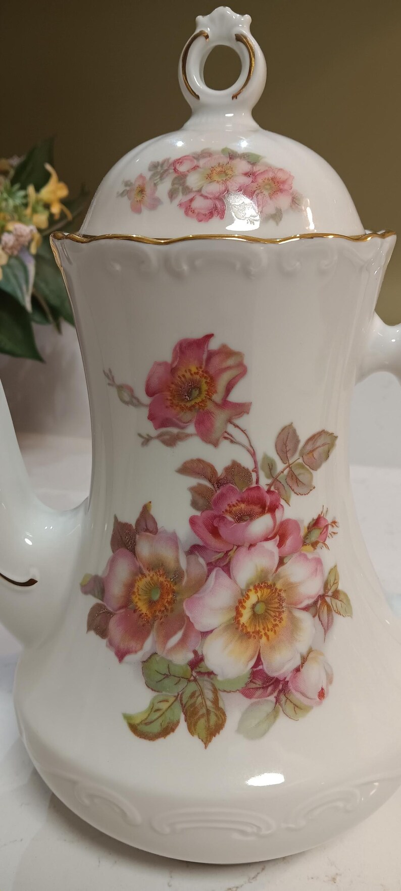 Schumann Briar Rose - 10" Coffee / Tea Pot - Gold Trim - Etsy