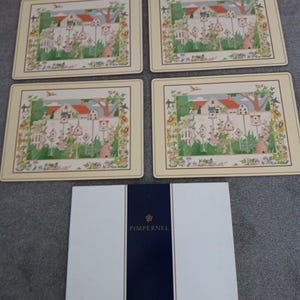 Vintage Pimpernel 4 - 16x12 Table Place Mats - Bird Houses