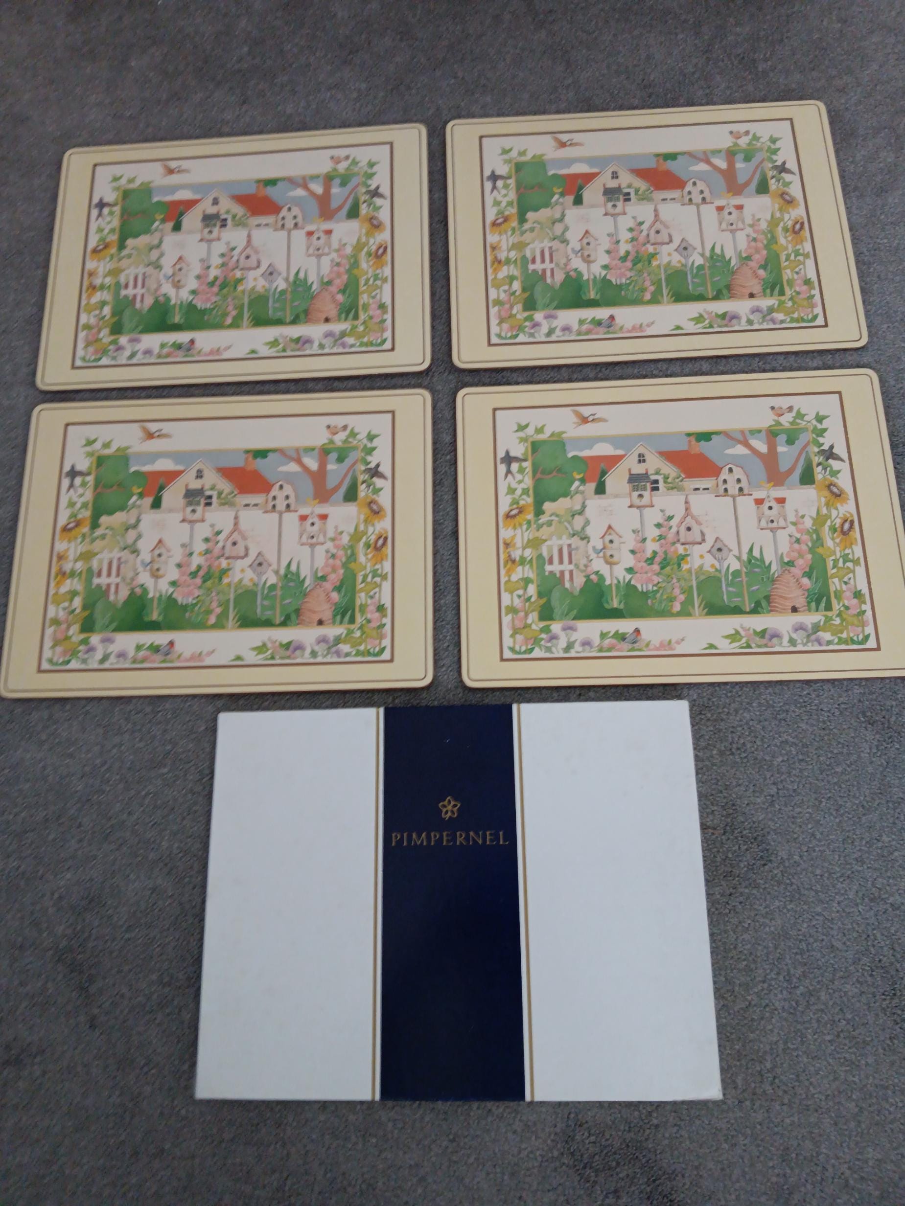 ヴィンテージ ピンパーネル 4 - 16x12 テーブルプレースマット