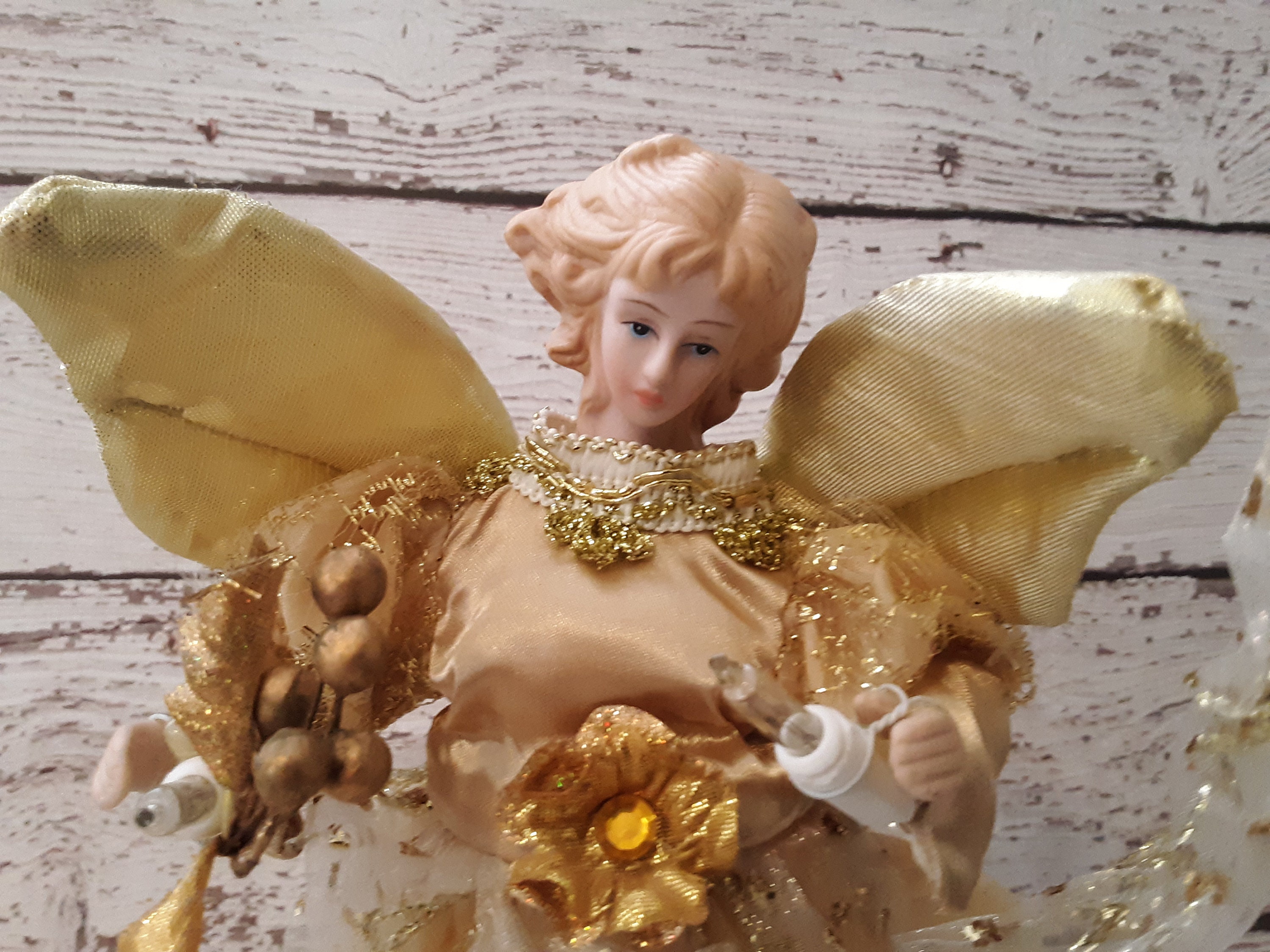 Vintage 10 Lighted Angel Tree Topper / Ornament Etsy