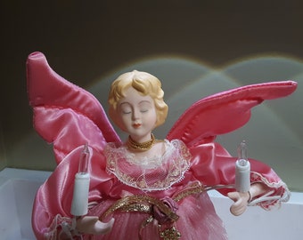 12" Lighted Pink Angel Tree Topper