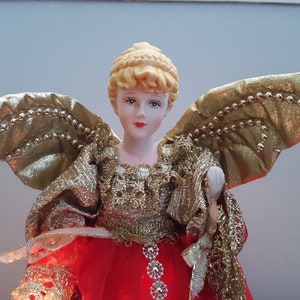 Vintage 14&quot; Lighted Angel Tree Topper / Ornament