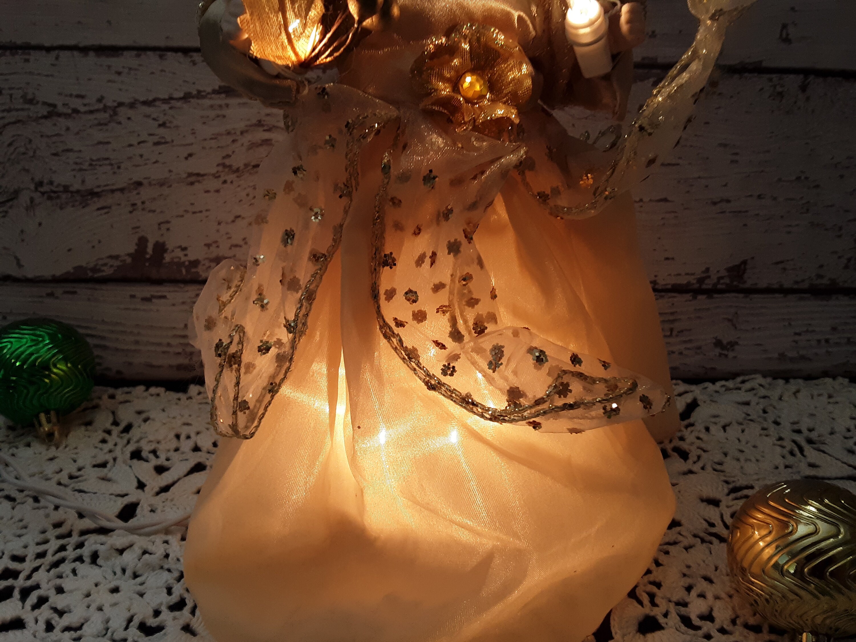 Vintage 10 Lighted Angel Tree Topper / Ornament Etsy