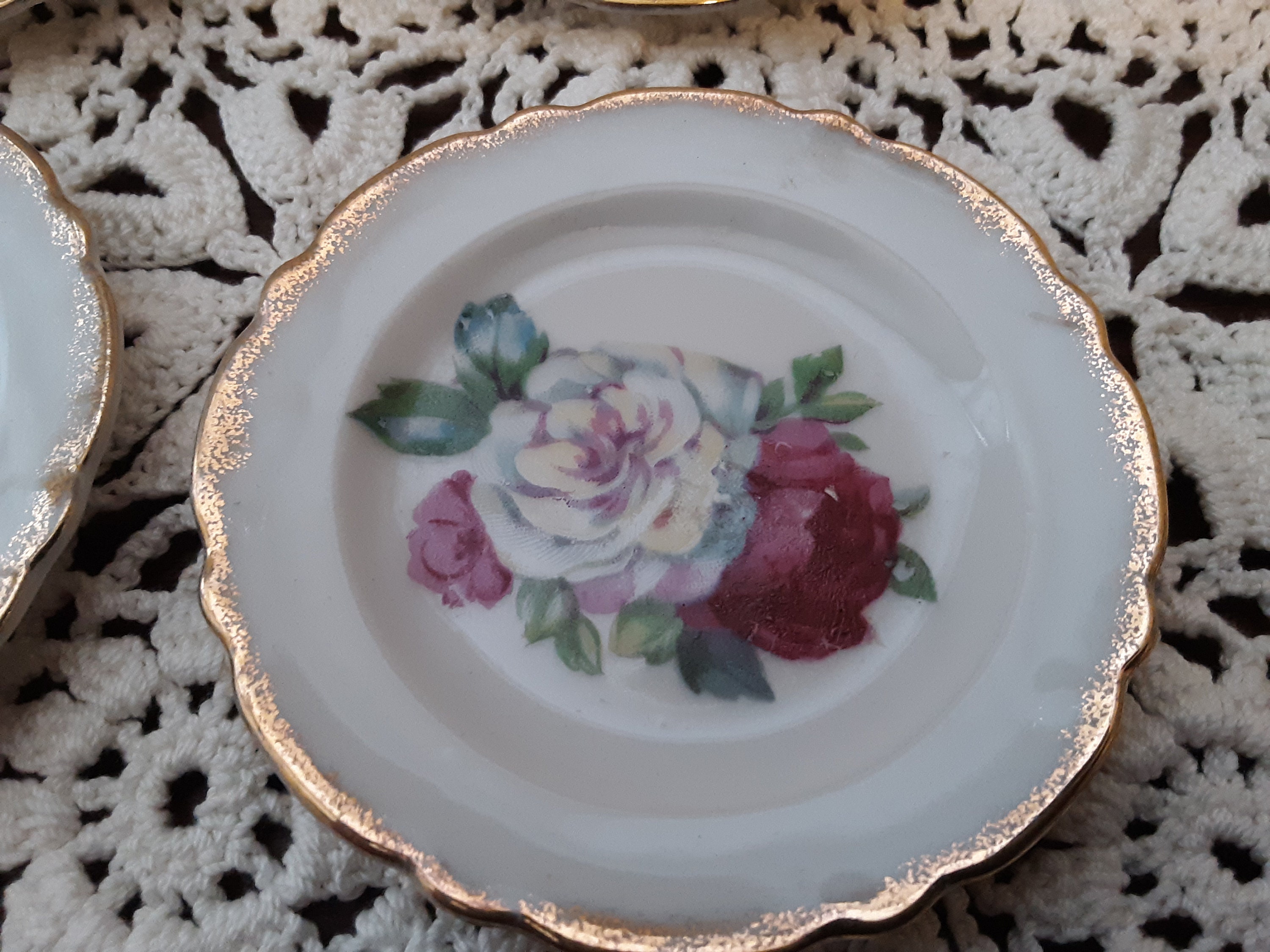 Clearance Sale 6 Vintage Butter Plates Hand Painted Etsy