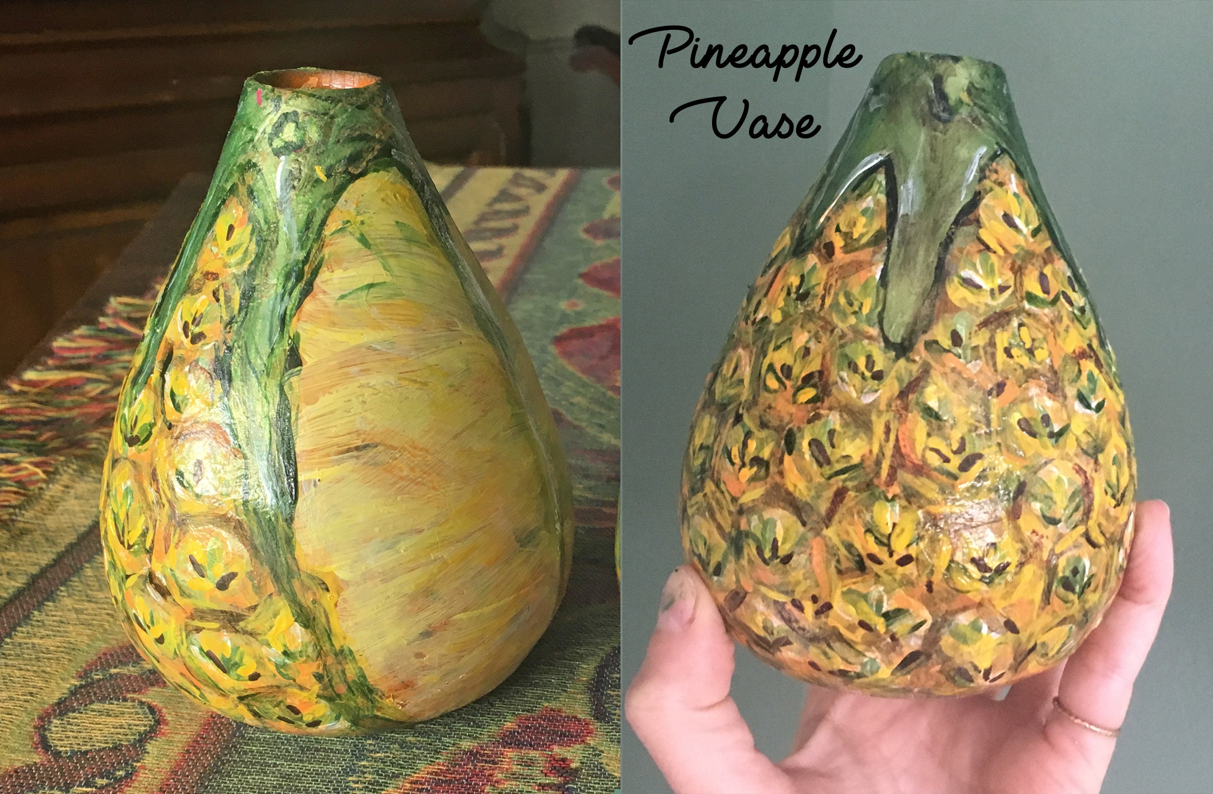 HandPainted Ceramic Fruit Vases mixed fruit tropical Etsy
