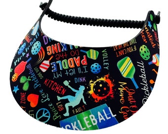 Fabric Foam Coil Sun Visor For Women - "Pickleball Power" - Pickleball Marketplace