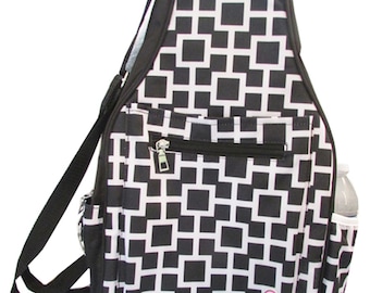 Embroider Black Bag FREE NAME Pickleball Paddle Sling Bag Dink Responsibly 
