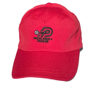 Cool Max Moisture Wicking | Performance Mesh/Mid Profile Pickleball Cap - Red w/ Wht. Sandwich Bill
