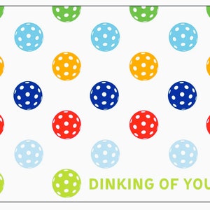 "Pickleball-Thema - ""Dinking of You"" - ""Dinking of You"" - Grußkarten - Viel Platz für Deine persönlichen Botschaften."