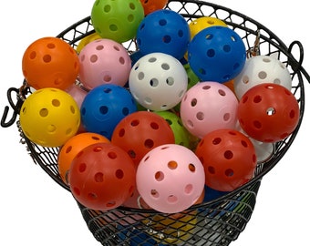 A Pair (2) of Miniature Pickleball Key Chains w/ Swivel Snap Hook - Choose From Multiple Colors - Sports Jewelry/Accessory