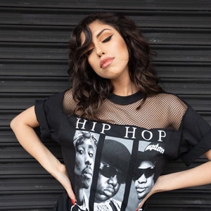 LF inspired shirt- Mesh "Hip Hop Legends" Biggie & Tupac, Eazy E Mesh Shirt