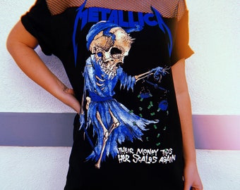 LF inspired Metallica Band Tee with Mesh