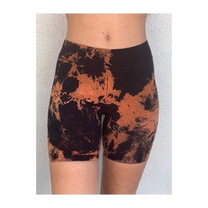 Acid Wash Bike Shorts Black Tie Dye Bike Shorts Tie Dye Cycling Shorts