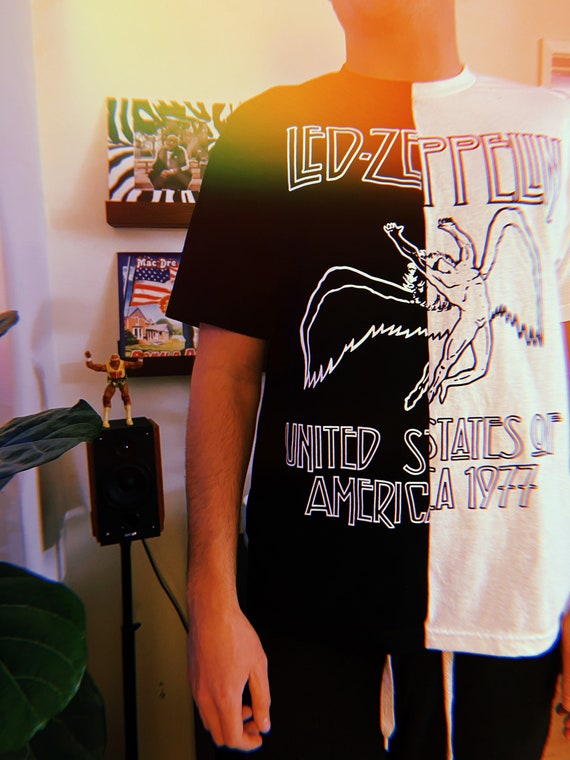 Jugar juegos de computadora temor Millas Led Zeppelin US Tour 1977 Split Band Tee Led Zep Camiseta - Etsy México