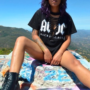 Lace up Tshirt Dress - Etsy
