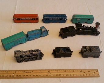 4 piece set Train of The West Locomotive Midgetoy Diecast New NOS MOC 1960's Toy