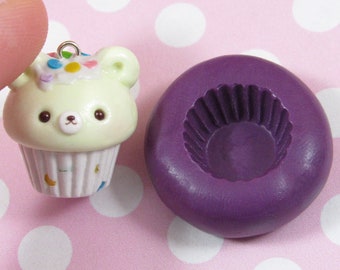 Silicone Cupcake Mold (14mm)//Flexible Cupcake Base Mold//Polymer Clay Cupcake Base Mold//Cupcake Charm Base Mold//14mm Cupcake Base Mold