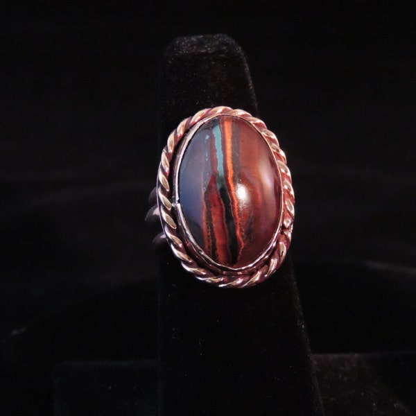 Red Tiger Eye and Copper Ring