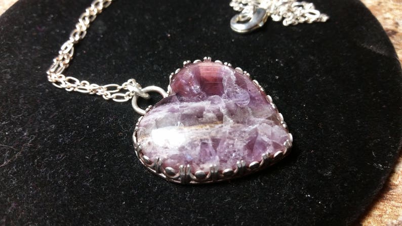 Fluorite Heart Sterling Silver Necklace