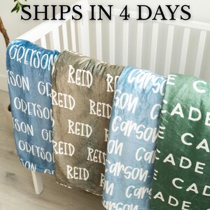 Personalized Blanket For Baby Boy Blanket For Toddler Custom Name Blanket Crib Blanket Personalized Green Blanket For Baby Nursery Decor