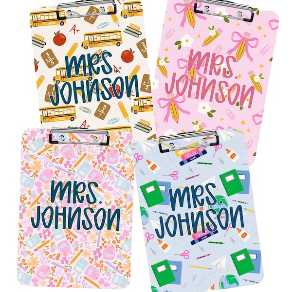 Teacher Clipboard with Name Customization Student Desk Organizer Classroom Decor Teacher Appreciation Gift School Office Supplies