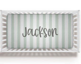 Personalized Fitted Crib Sheet - Custom Baby Name Fitted Sheet for Crib - Infant Nursery Bedding - Baby Shower Gift