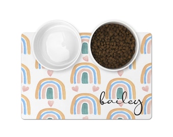 Cat or Dog Print 9x16 Hand Painted Pet Mat Personalized Slate Pet Food Mat Pet Placemat Large Dog