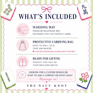 The image is a promotional poster for a product called "The Navy Knot" featuring a jade flower, a pink and white sign, and a pink and white sign with Chinese characters.