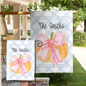 Custom Fall Pumpkin Decoration Yard Welcome Home Sign Display Garden Flag Family Gift Autumn Home Decor Outdoor Accent Porch Design