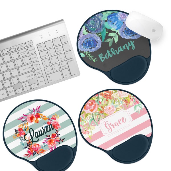 Personalized Ergonomic Mouse Pad - mousepads desk accessory best seller personalize desk office supplies monogram