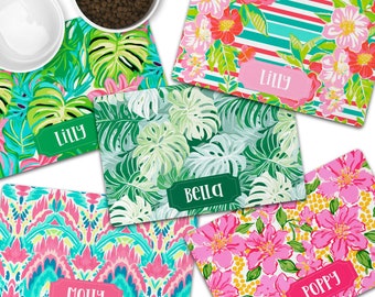 Personalized Dog Food Mat Custom Pet Gift Dog Food Mat For New Puppy Gift Custom Dog Gift Cat Gift Personalized Cat Mat Dog Bowl Mats Custom