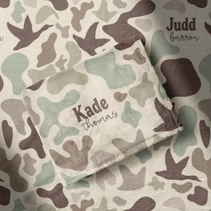 Duck Camo Crib Sheet Baby Bedding Woodland Camouflage Nursery Decor Soft Velveteen Plush Sherpa Backing Hunting Theme Baby Gift image 5