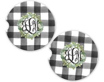 Monogrammed Car Coasters, Monogrammed Coaster Set, Personalized Car Coasters, Cup Holder Coasters, Custom Coasters, Coasters