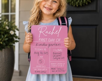 First Day Last Day of School Sign Personalized Back to School Milestone Board Reusable School Photo Prop Custom Preschool Kindergarten sign