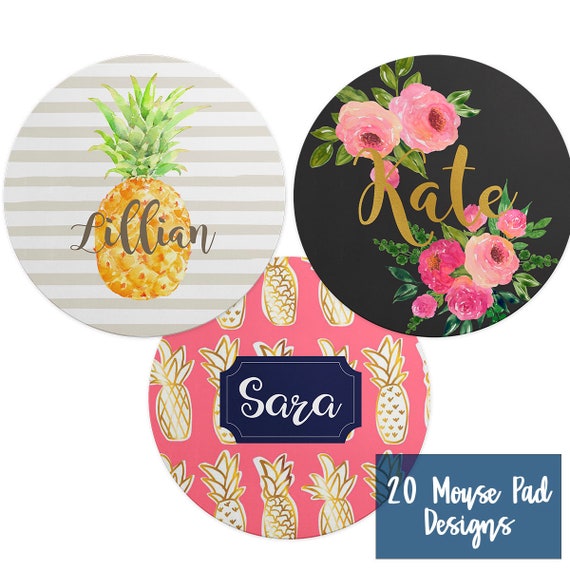 Personalized Mouse Pad Desk Mat Wrist Rest Pad Floral Etsy