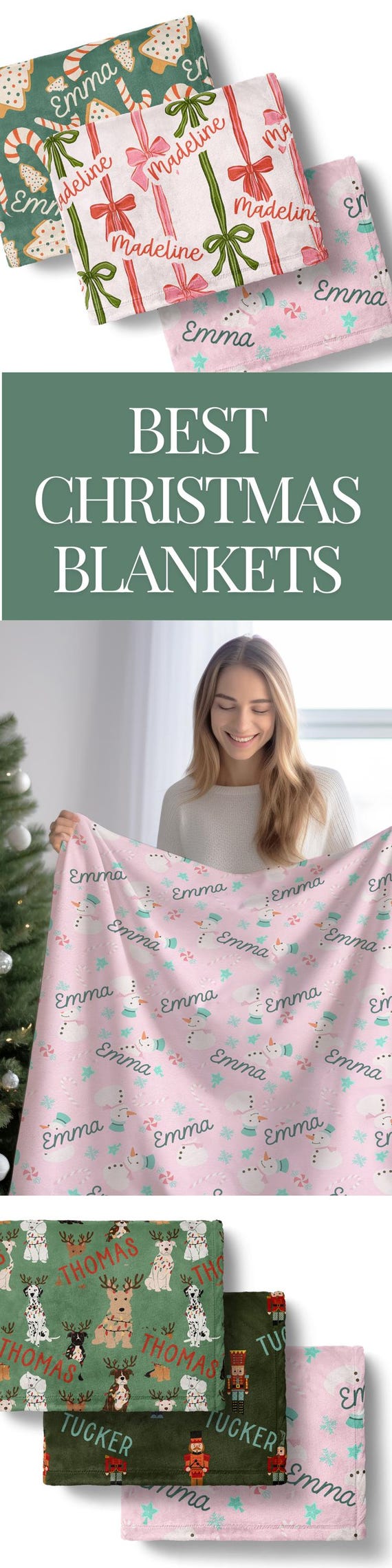 Custom Baby Blanket With Name - Personalized Throw For Newborns & Kids In Sage Green